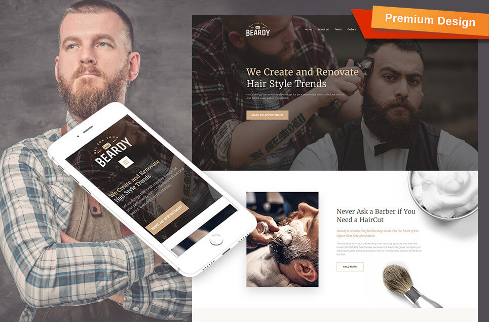 Beardy - Hair Care & Hair Styling Moto CMS 3 Template