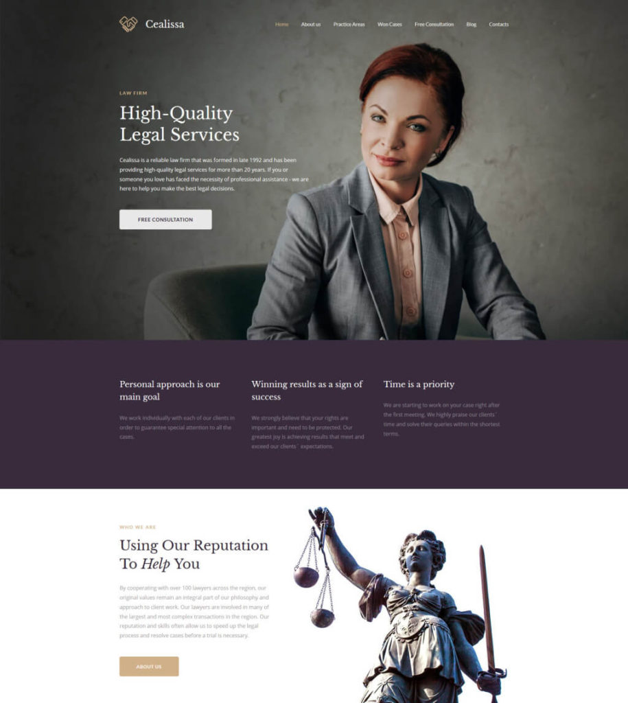 Cealissa - Lawyer & Attorney Premium Moto CMS 3 Template