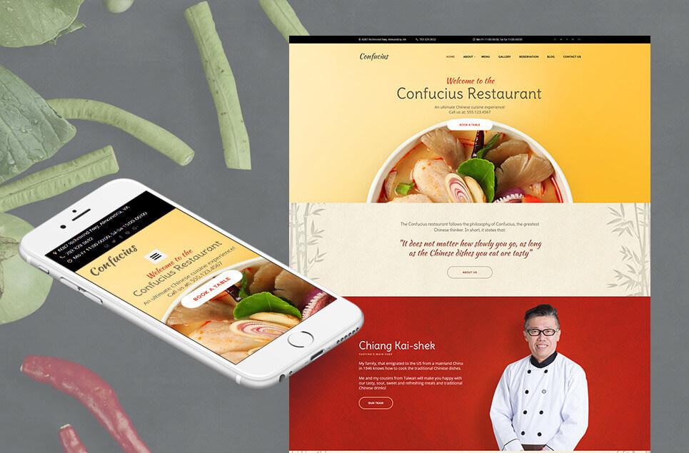 Chinese Restaurant Responsive Moto CMS 3 Template