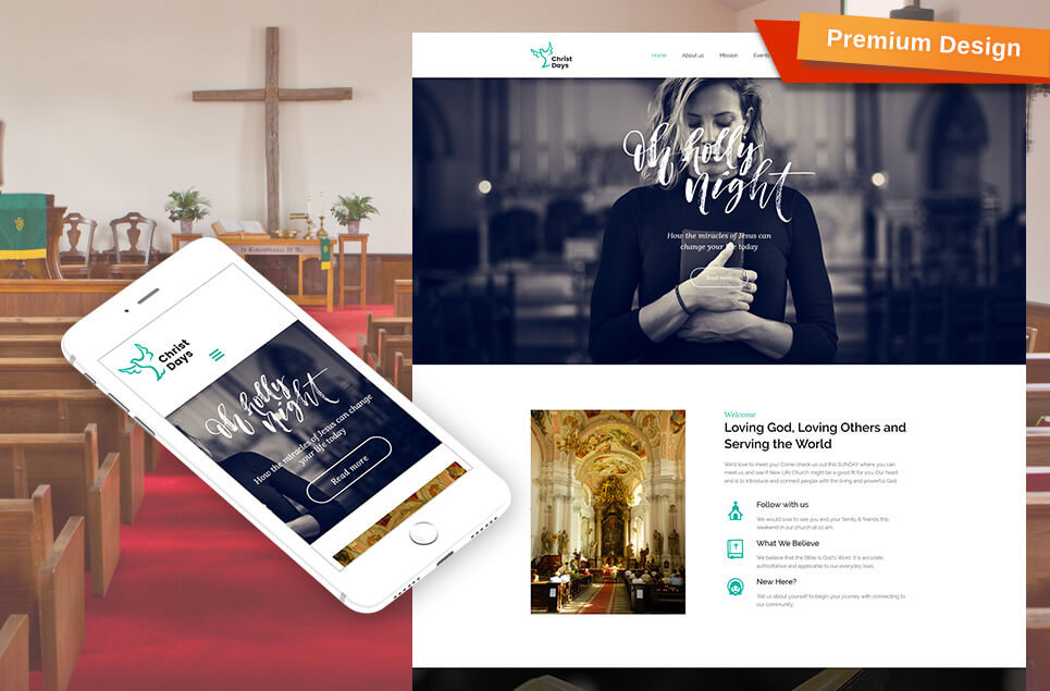 Christ Days - Religious Premium Moto CMS 3 Template