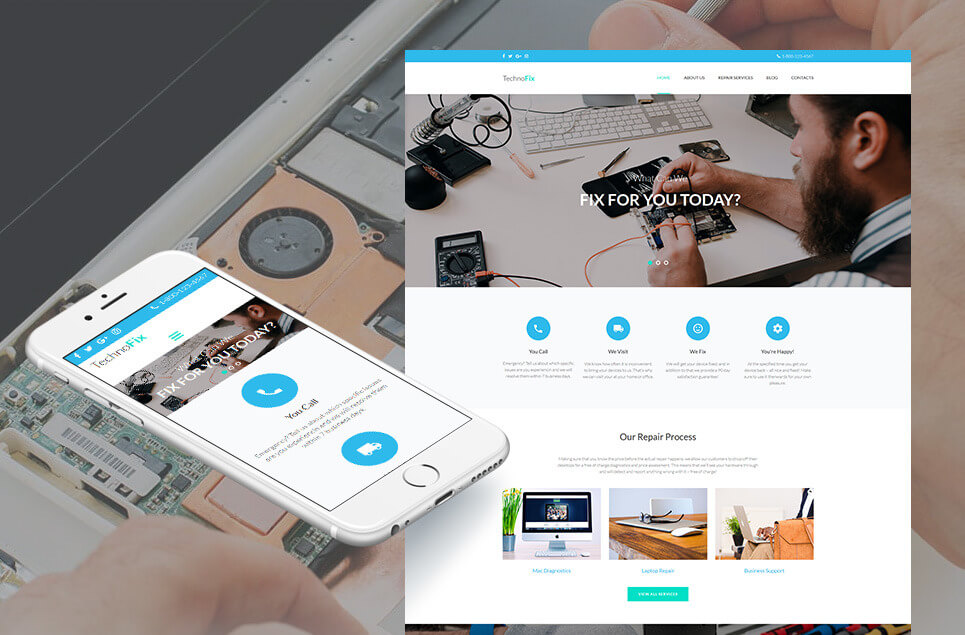 Computer Repair Responsive Moto CMS 3 Template