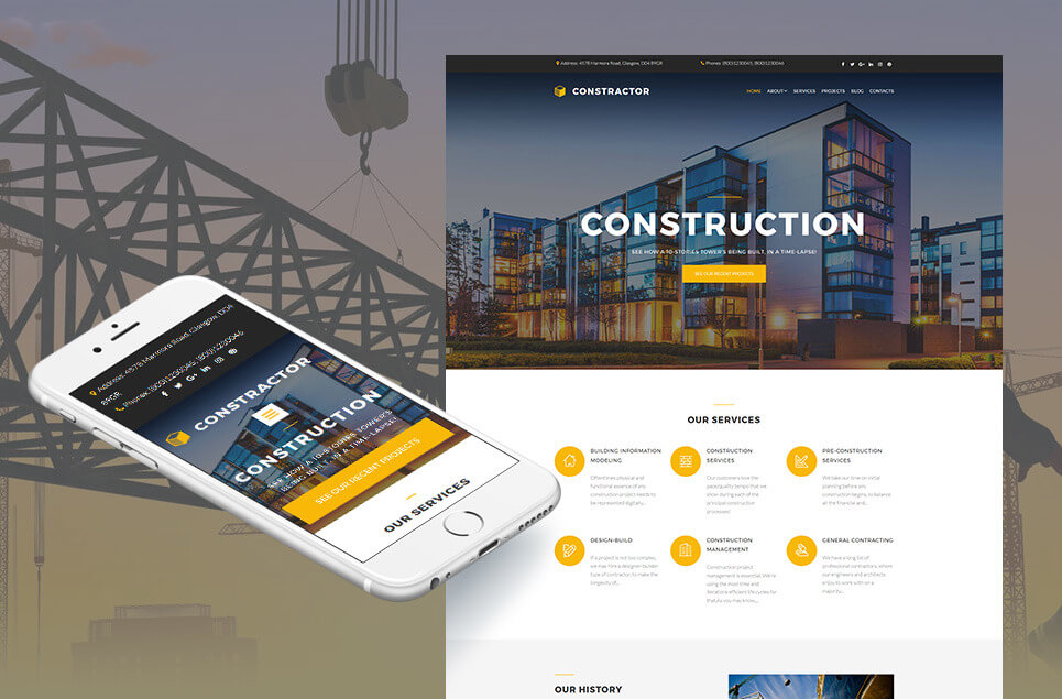 Construction Company Responsive Moto CMS 3 Template