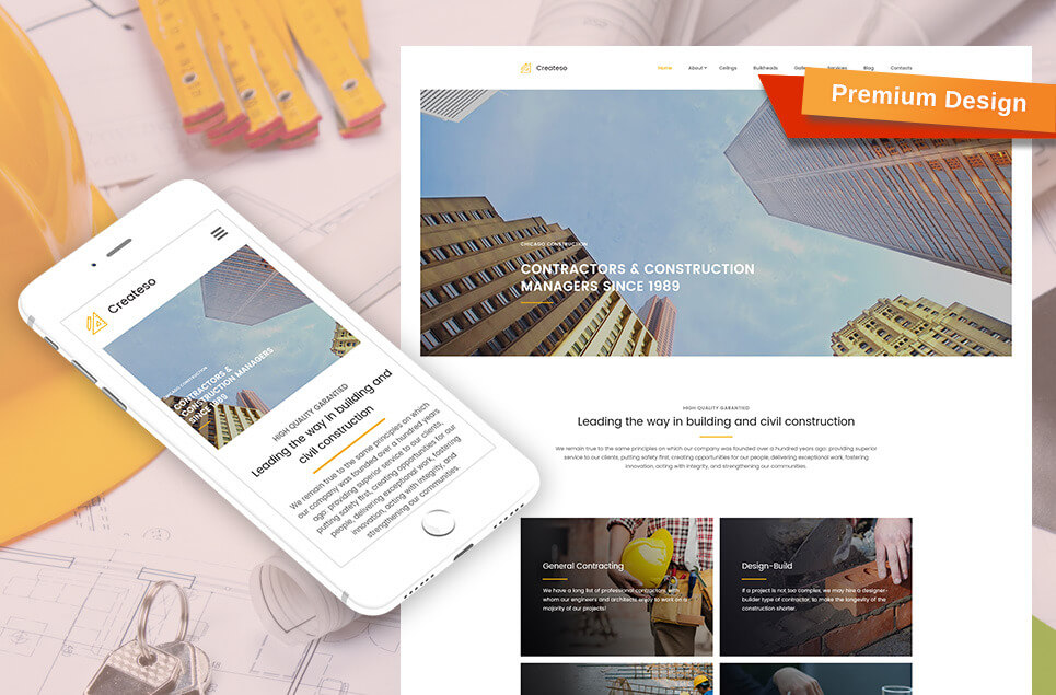 Createso - Civil Engineering Premium Moto CMS 3 Template