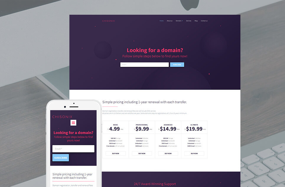 Domain Registrar Responsive Moto CMS 3 Template