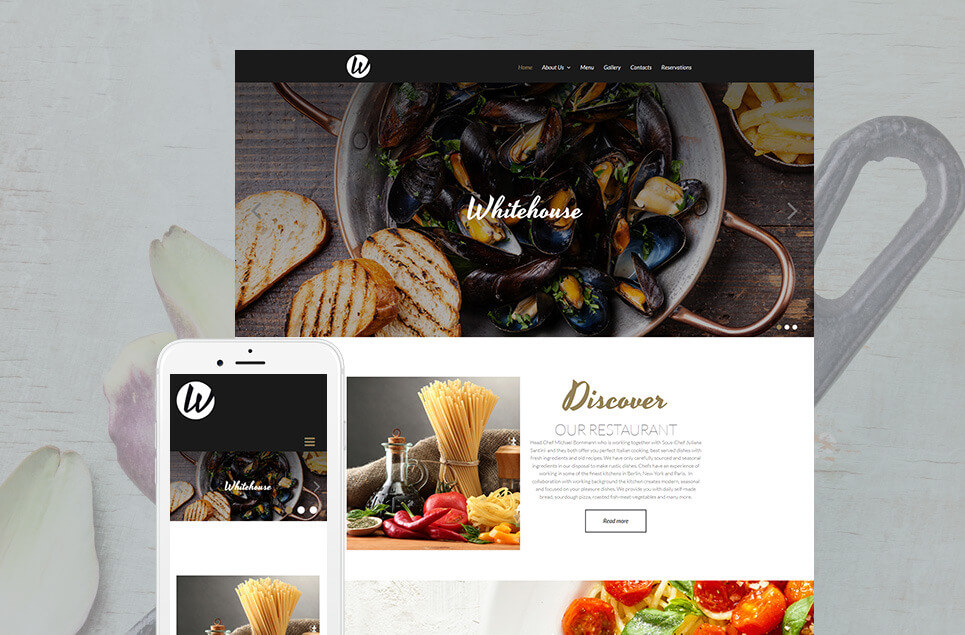 European Restaurant Responsive Moto CMS 3 Template