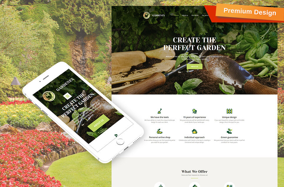 Gardenex - Premium Moto CMS 3 Template