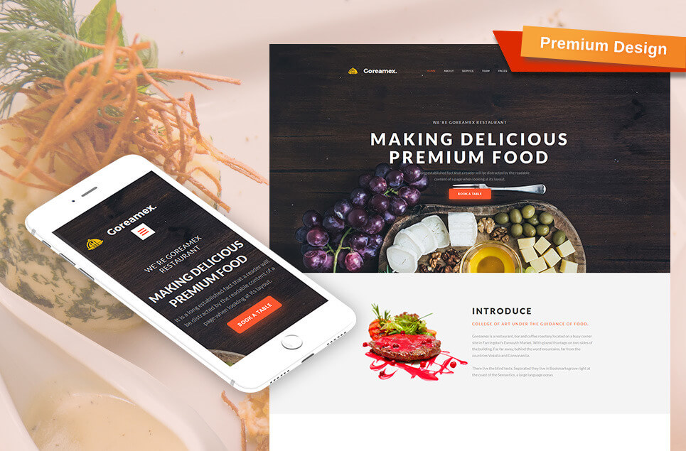 Goreamex - European Restaurant Premium Moto CMS 3 Template