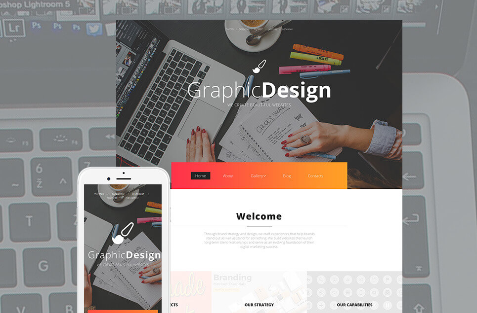 Graphic Design Moto CMS 3 Template