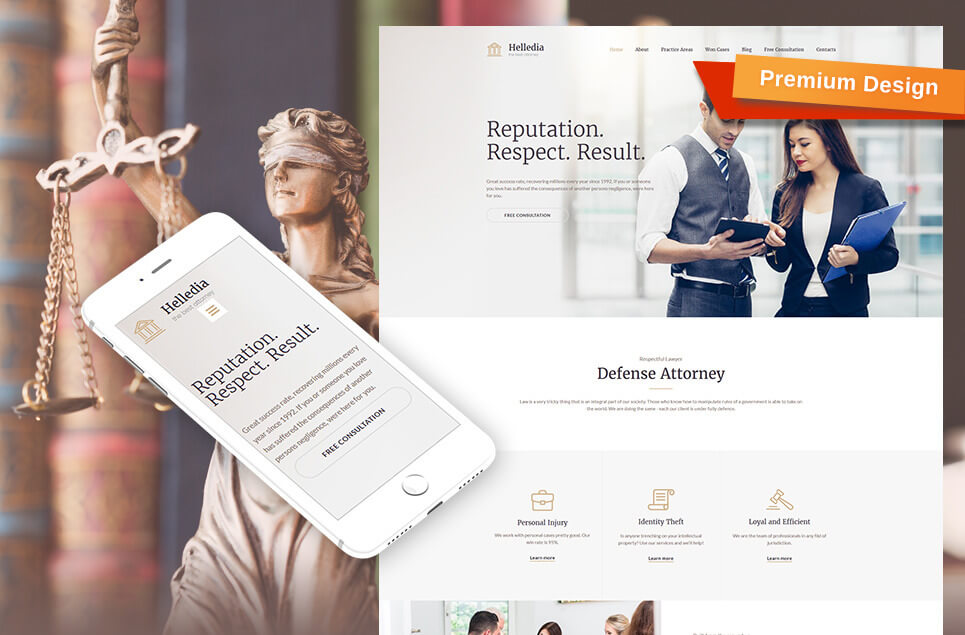 Helledia - Lawyer Premium Moto CMS 3 Template