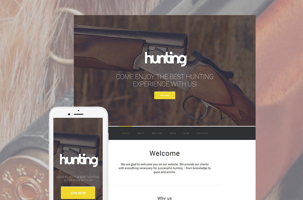 Hunting Responsive Moto CMS 3 Template