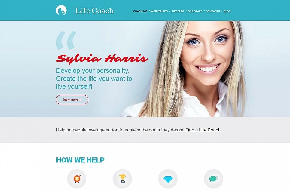 Life Coach Responsive Moto CMS 3 Template