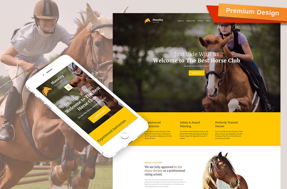 Manelity - Equestrian & Horse Riding Club Premium Moto CMS 3 Template