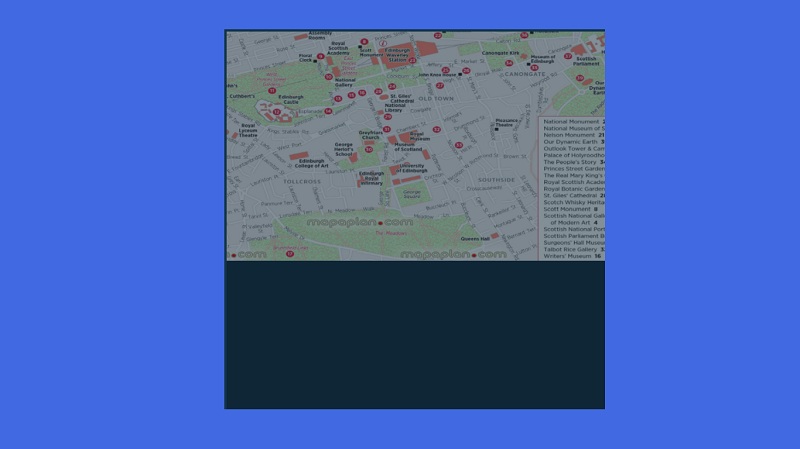 map of Edinburgh city center using jQuery