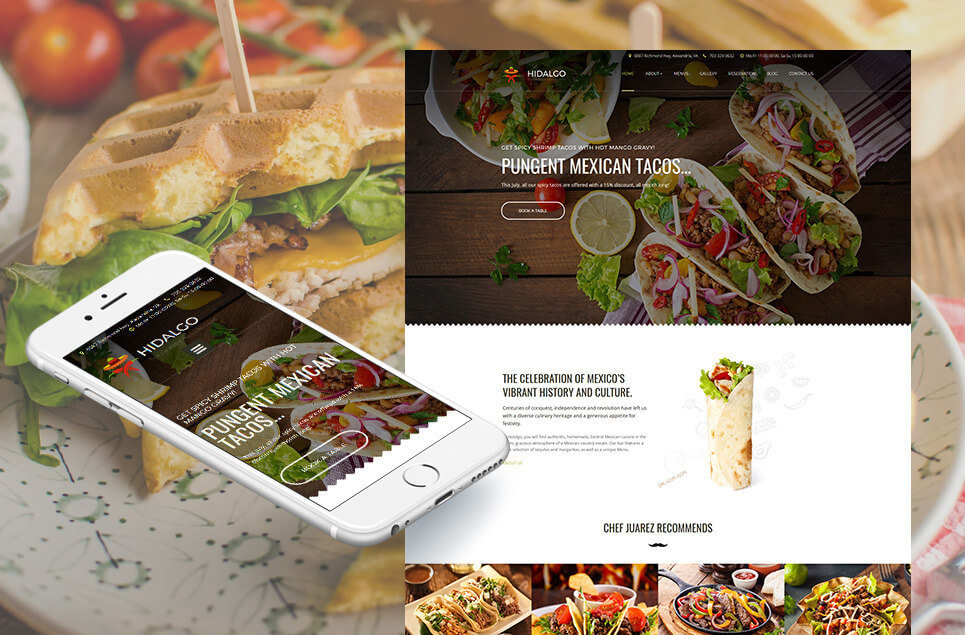 Mexican Restaurant Responsive Moto CMS 3 Template