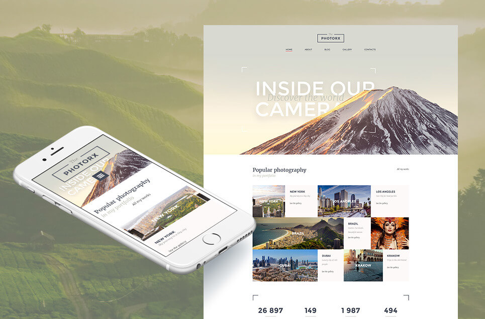 Photographer Portfolio Responsive Moto CMS 3 Template