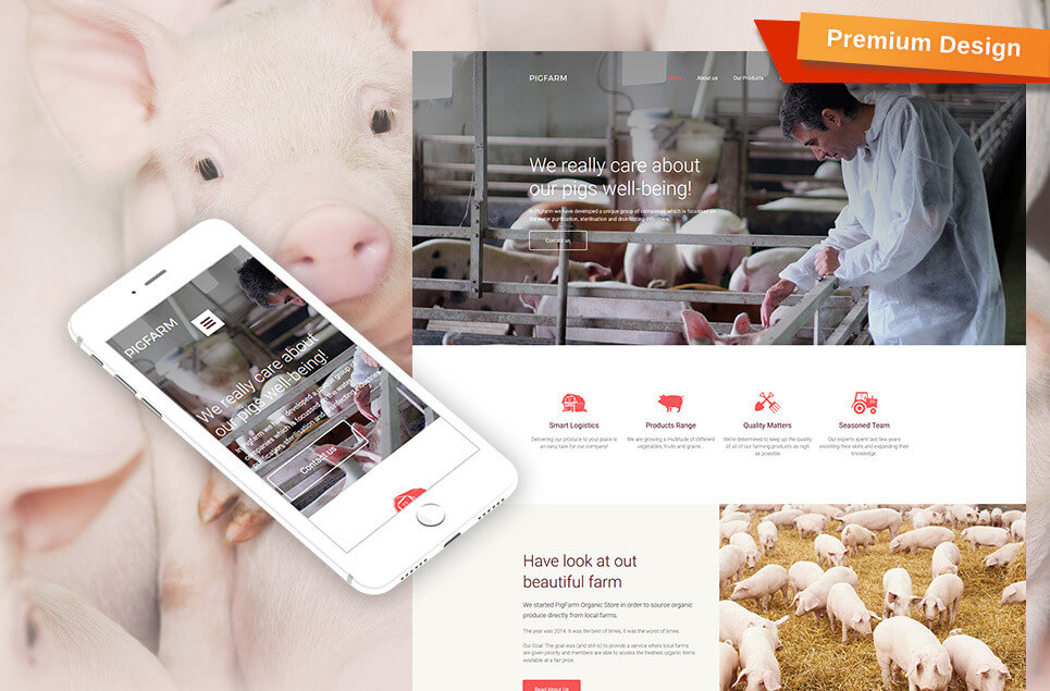 Pig Farm - Premium Moto CMS 3 Template