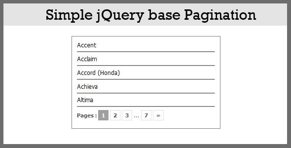 Simple Ajax Based Pagination