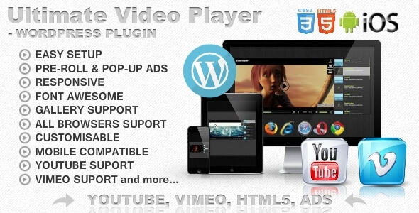 Ultimate Player with YouTube, Vimeo, Ads WP Plugin
