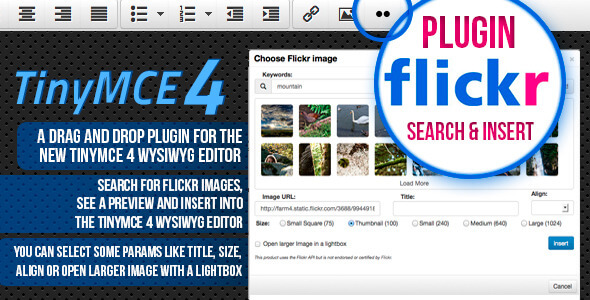 TinyMCE 4 plugin Flickr image search and place