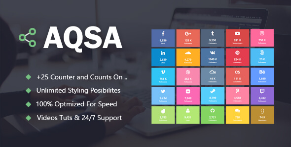 Aqsa - Social Counter Plugin For WordPress