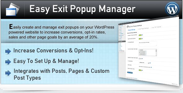 Easy Exit Popup Manager for WordPress