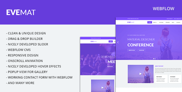 Evemat | Event Webflow Template