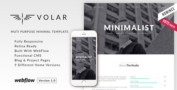 Volar | Minimal Multipurpose Webflow Theme