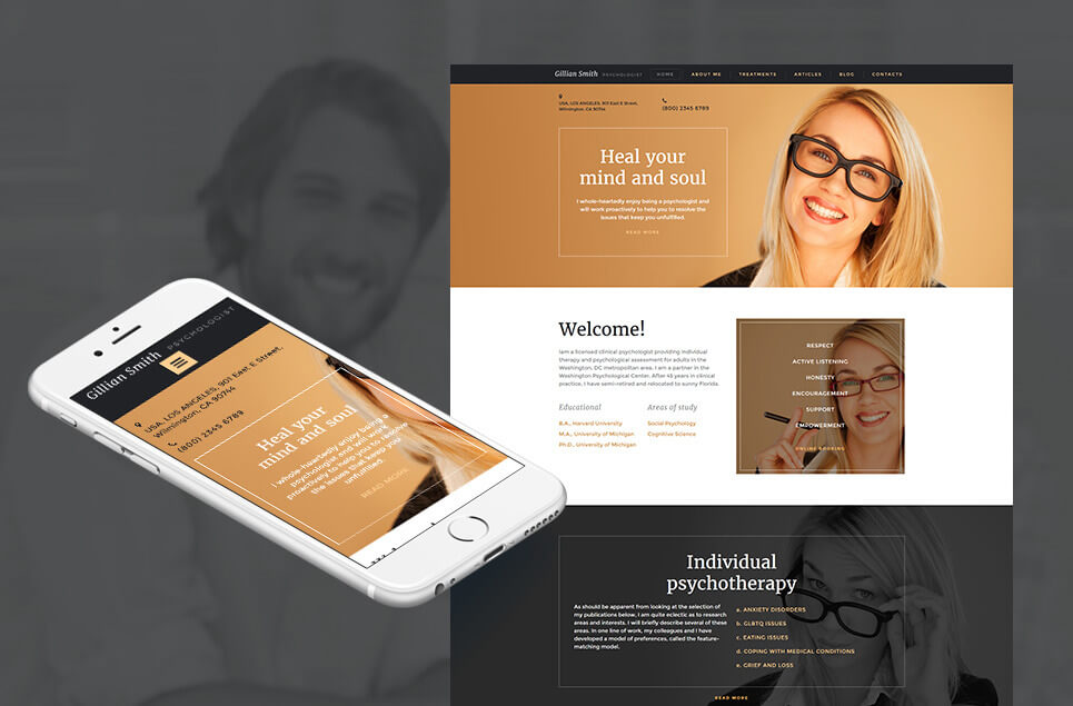 Psychologist Responsive Moto CMS 3 Template