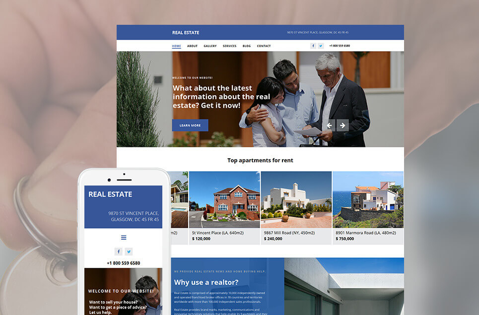 Real Estate Agency Responsive Moto CMS 3 Template
