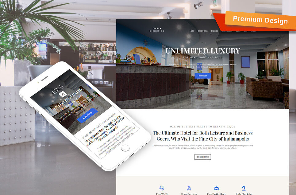 Resortex - Hotels Premium Moto CMS 3 Template
