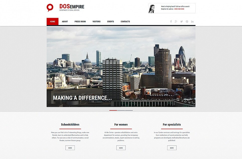 Social Foundation Responsive Moto CMS 3 Template