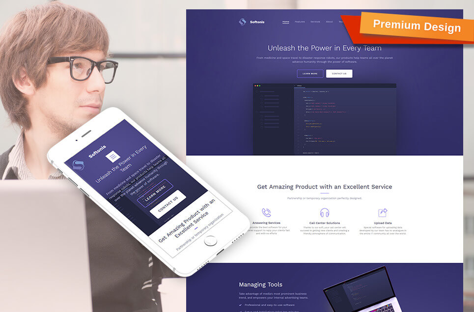 Software Company Premium Moto CMS 3 Template