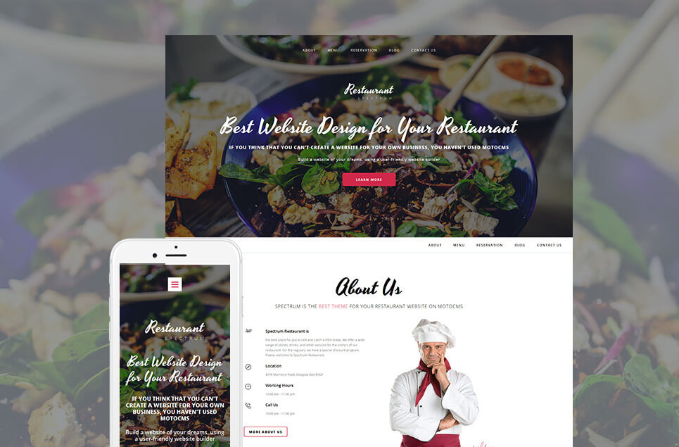 Spectrum Restaurant Moto CMS 3 Template