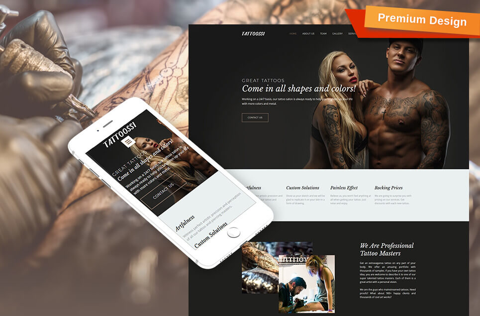 Tattoossi - Tattoo Salon Premium Moto CMS 3 Template