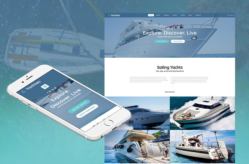 Yachting Responsive Moto CMS 3 Template