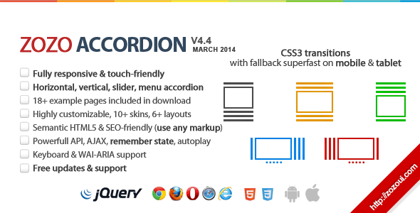 Zozo Accordion - Responsive and Touch-Friendly