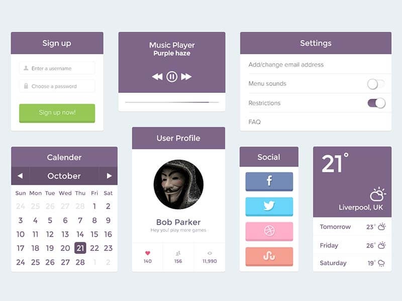 Purple UI Kit