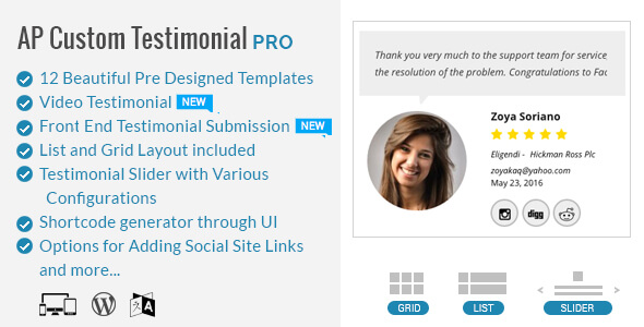 AP - Custom Testimonials for WordPress