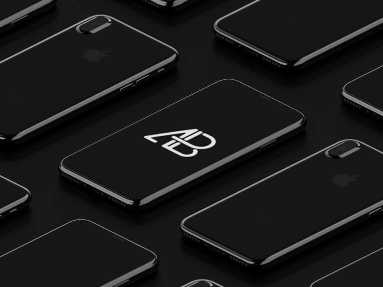 Isometric iPhone 8 Showcase Mockup