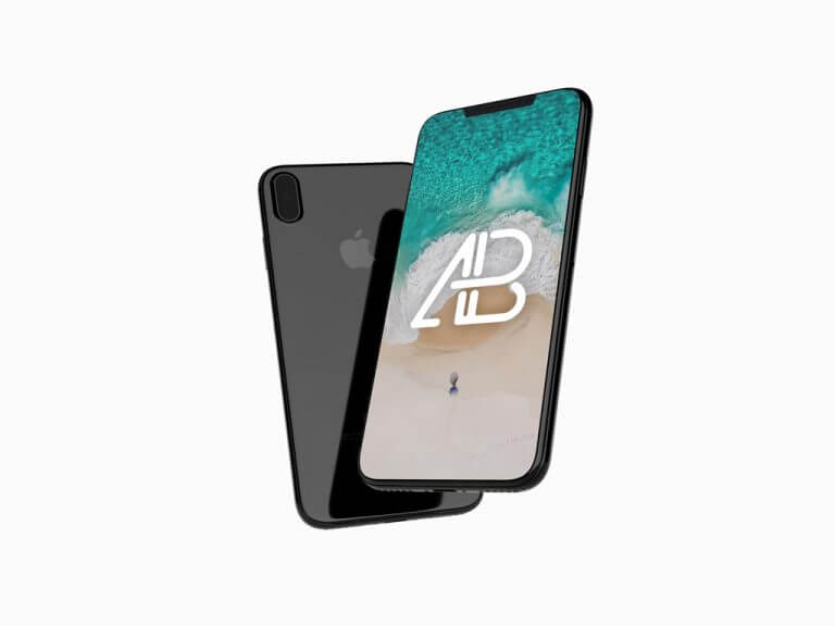 Floating JetBlack iPhone 8 Mockup