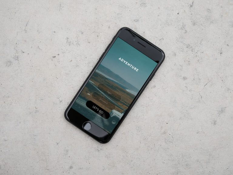 iPhone on Concrete Background Mockup