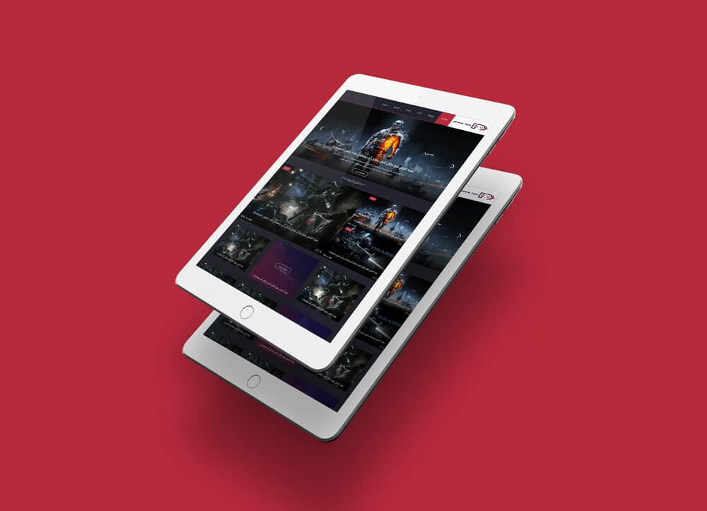 Floating white iPads Mockup