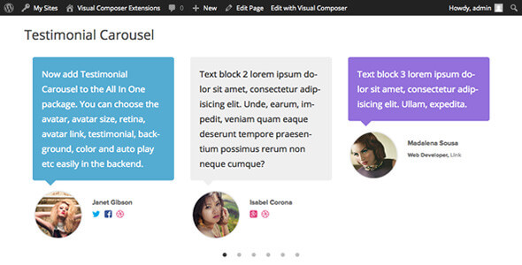 Visual Composer Extensions - Testimonial Carousel