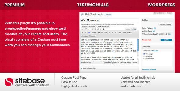 Testimonials for WordPress