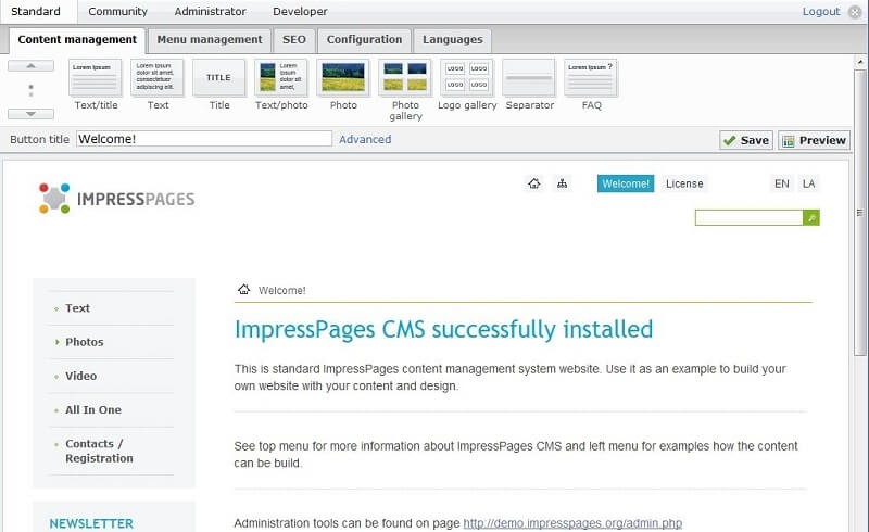 ImpressPages CMS