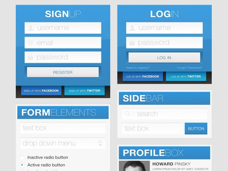 Blue Element Premium UI Kit