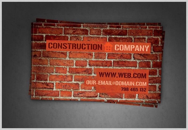 Construction Company Business Card PSD