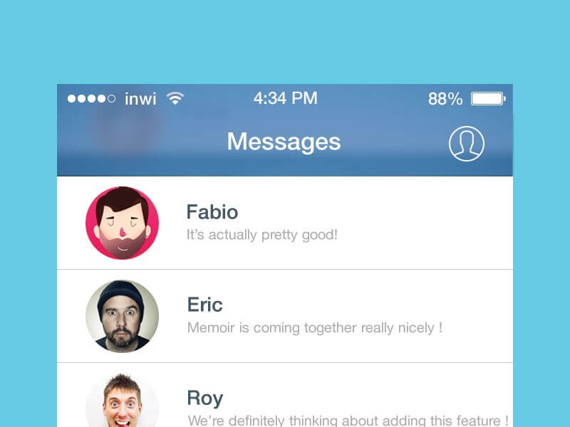 Facebook Messenger iOS 7 redesign