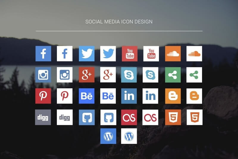 Flat Social Icons