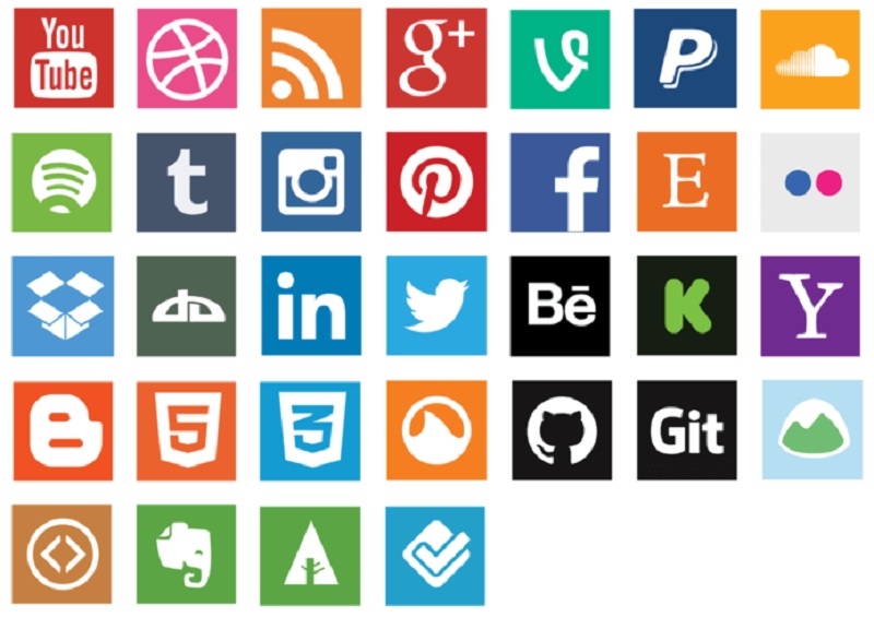 Flat Social Media Icon